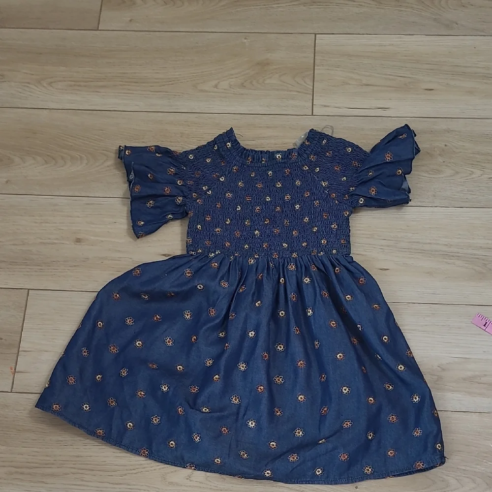 Habitual Kids Little Girls' Bell-Sleeve Smocked Floral A-Line Dress Size 6X